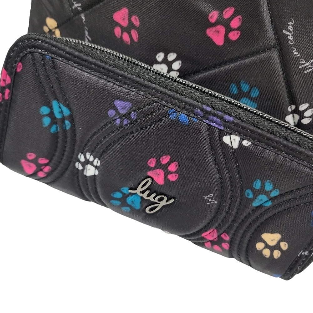 LUG FLARE QUILTED CROSSBODY WITH MATCHING TENDU ZIP AROUND WALLET PAW/BLACK